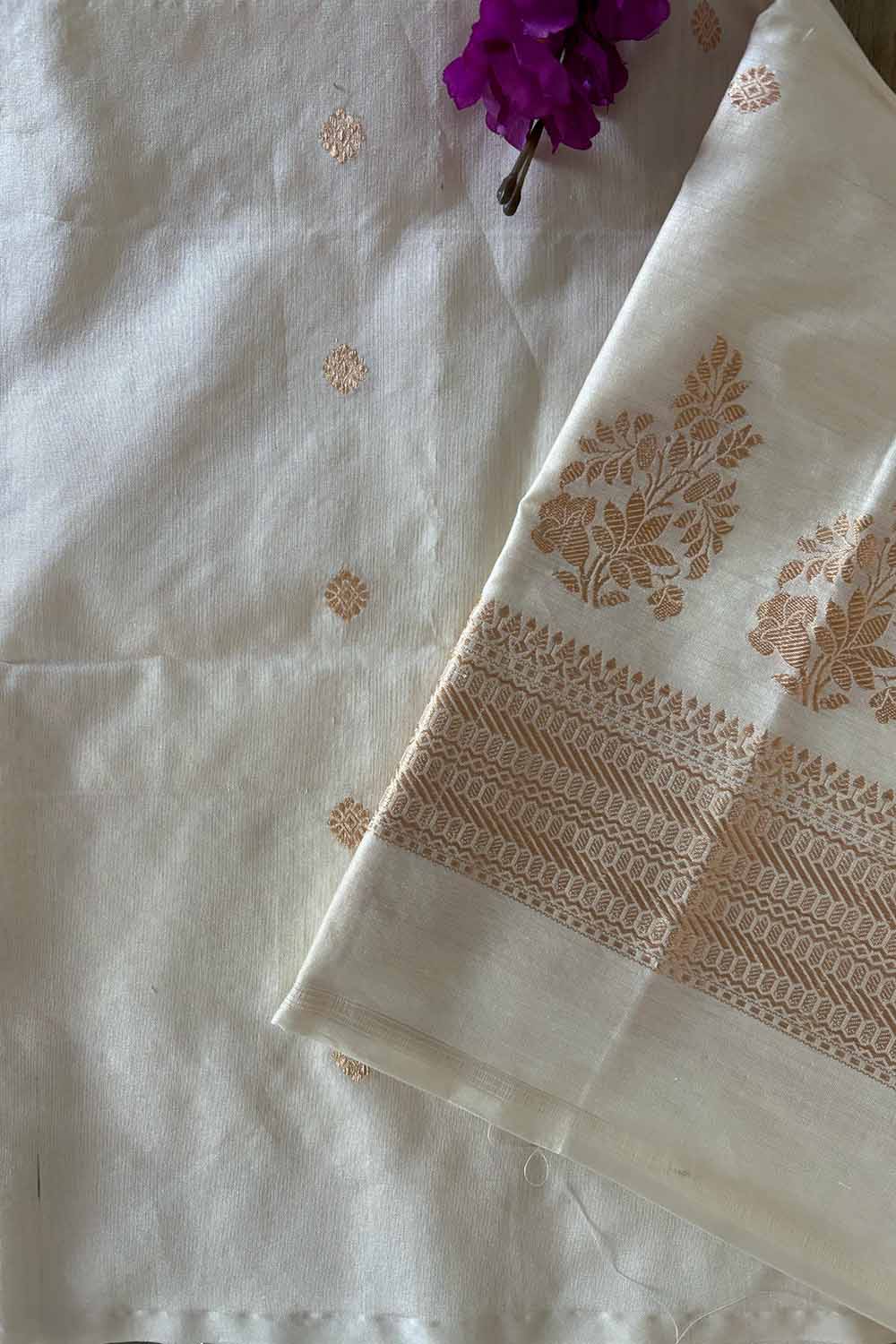 Elegance Dyeable Banarasi Handloom Pure Chiniya Silk Kadwa Kurti - Luxurion World