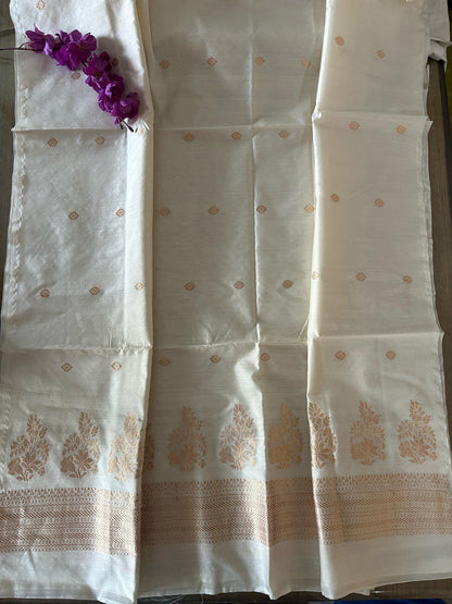 Elegance Dyeable Banarasi Handloom Pure Chiniya Silk Kadwa Kurti - Luxurion World