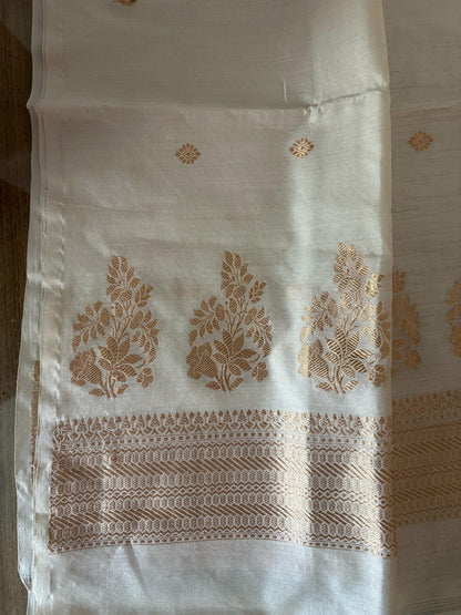 Elegance Dyeable Banarasi Handloom Pure Chiniya Silk Kadwa Kurti - Luxurion World