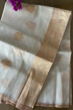 Dyeable Banarasi Handloom Pure Linen Kadwa Dupatta - Luxurion World- Crafted Heirlooms