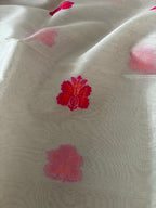Dyeable Banarasi Handloom Pure Kora Organza Meenakari Dupatta - Luxurion World- Crafted Heirlooms