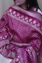 Exquisite Purple Banarasi Silk Dupatta - Luxurion World