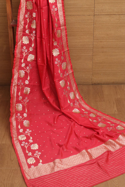 Stunning Pink Banarasi Silk Dupatta - Elegant and Luxurious - Luxurion World