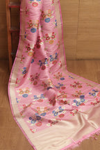 Elegant Pink Banarasi Silk Dupatta - Luxurion World