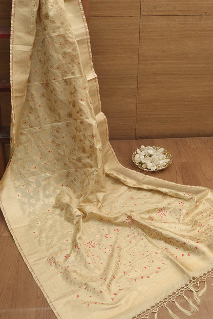 Soft and Elegant Pastel Banarasi Silk Dupatta - Luxurion World
