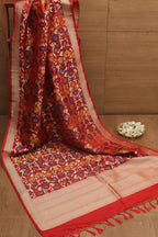 Exquisite Red Banarasi Kimkhwab Design Silk Dupatta - Elegant and Luxurious - Luxurion World