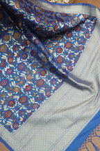 Exquisite Blue Banarasi Kimkhwab Design Silk Dupatta - Elegant and Luxurious - Luxurion World