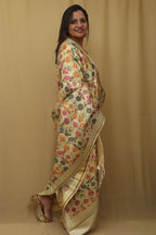 Exquisite Pastel Banarasi Kimkhwab Design Silk Dupatta - Elegant and Luxurious - Luxurion World