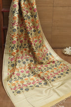 Exquisite Pastel Banarasi Kimkhwab Design Silk Dupatta - Elegant and Luxurious - Luxurion World