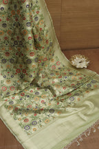 Exquisite Green Banarasi Kimkhwab Design Silk Dupatta - Elegant and Luxurious - Luxurion World