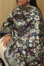 Blue Banarasi Kimkhwab Design Silk Dupatta - Elegant and Luxurious - Luxurion World