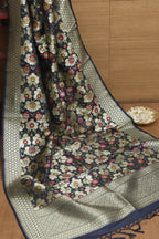 Blue Banarasi Kimkhwab Design Silk Dupatta - Elegant and Luxurious - Luxurion World