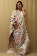 Opulent Pink Banarasi Kimkhwab Design Silk Dupatta - Elegant and Luxurious - Luxurion World