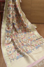 Opulent Pink Banarasi Kimkhwab Design Silk Dupatta - Elegant and Luxurious - Luxurion World