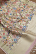 Opulent Pink Banarasi Kimkhwab Design Silk Dupatta - Elegant and Luxurious - Luxurion World