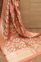 Orange Banarasi Kimkhwab Design Silk Dupatta - Elegant and Luxurious - Luxurion World