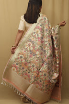 Pink Banarasi Kimkhwab Design Silk Dupatta - Elegant and Luxurious - Luxurion World
