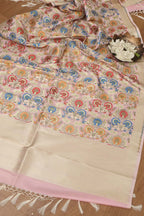 Opulent Pink Banarasi Kimkhwab Design Silk Dupatta - Elegant and Luxurious - Luxurion World