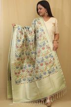 Exquisite Green Banarasi Kimkhwab Design Silk Dupatta - Elegant and Luxurious - Luxurion World