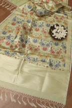 Exquisite Green Banarasi Kimkhwab Design Silk Dupatta - Elegant and Luxurious - Luxurion World