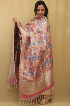 Opulent Pink Banarasi Kimkhwab Design Silk Dupatta - Elegant and Luxurious - Luxurion World