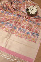 Opulent Pink Banarasi Kimkhwab Design Silk Dupatta - Elegant and Luxurious - Luxurion World