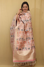 Opulent Pink Banarasi Kimkhwab Design Silk Dupatta - Elegant and Luxurious - Luxurion World