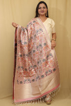 Opulent Pink Banarasi Kimkhwab Design Silk Dupatta - Elegant and Luxurious - Luxurion World