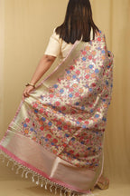 Opulent Pink Banarasi Kimkhwab Design Silk Dupatta - Elegant and Luxurious - Luxurion World