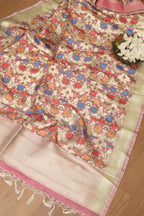 Opulent Pink Banarasi Kimkhwab Design Silk Dupatta - Elegant and Luxurious - Luxurion World