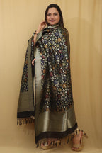 Opulent Black Banarasi Silk Dupatta - Luxe and Chic - Luxurion World
