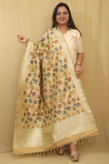 Exquisite Yellow Banarasi Kimkhwab Design Silk Dupatta - Elegant and Luxurious - Luxurion World