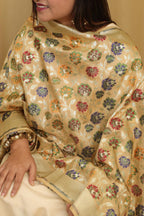 Exquisite Yellow Banarasi Kimkhwab Design Silk Dupatta - Elegant and Luxurious - Luxurion World