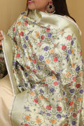 Exquisite Pastel Banarasi Kimkhwab Design Silk Dupatta - Elegant and Luxurious - Luxurion World