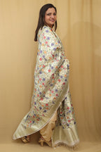 Exquisite Pastel Banarasi Kimkhwab Design Silk Dupatta - Elegant and Luxurious - Luxurion World