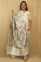 Exquisite Pastel Banarasi Kimkhwab Design Silk Dupatta - Elegant and Luxurious - Luxurion World