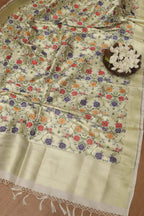 Exquisite Pastel Banarasi Kimkhwab Design Silk Dupatta - Elegant and Luxurious - Luxurion World
