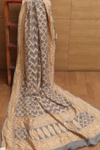 Elegant Grey Banarasi Handloom Pure Georgette Dupatta - Luxurion World