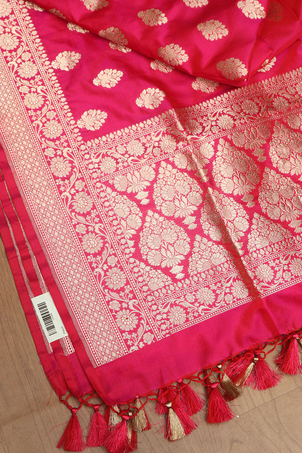 Exquisite Pink Banarasi Handloom Pure Katan Silk Dupatta - Luxurion World