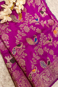 Pink Handloom Banarasi Pure Katan Silk Dupatta