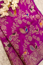 Pink Handloom Banarasi Pure Katan Silk Dupatta