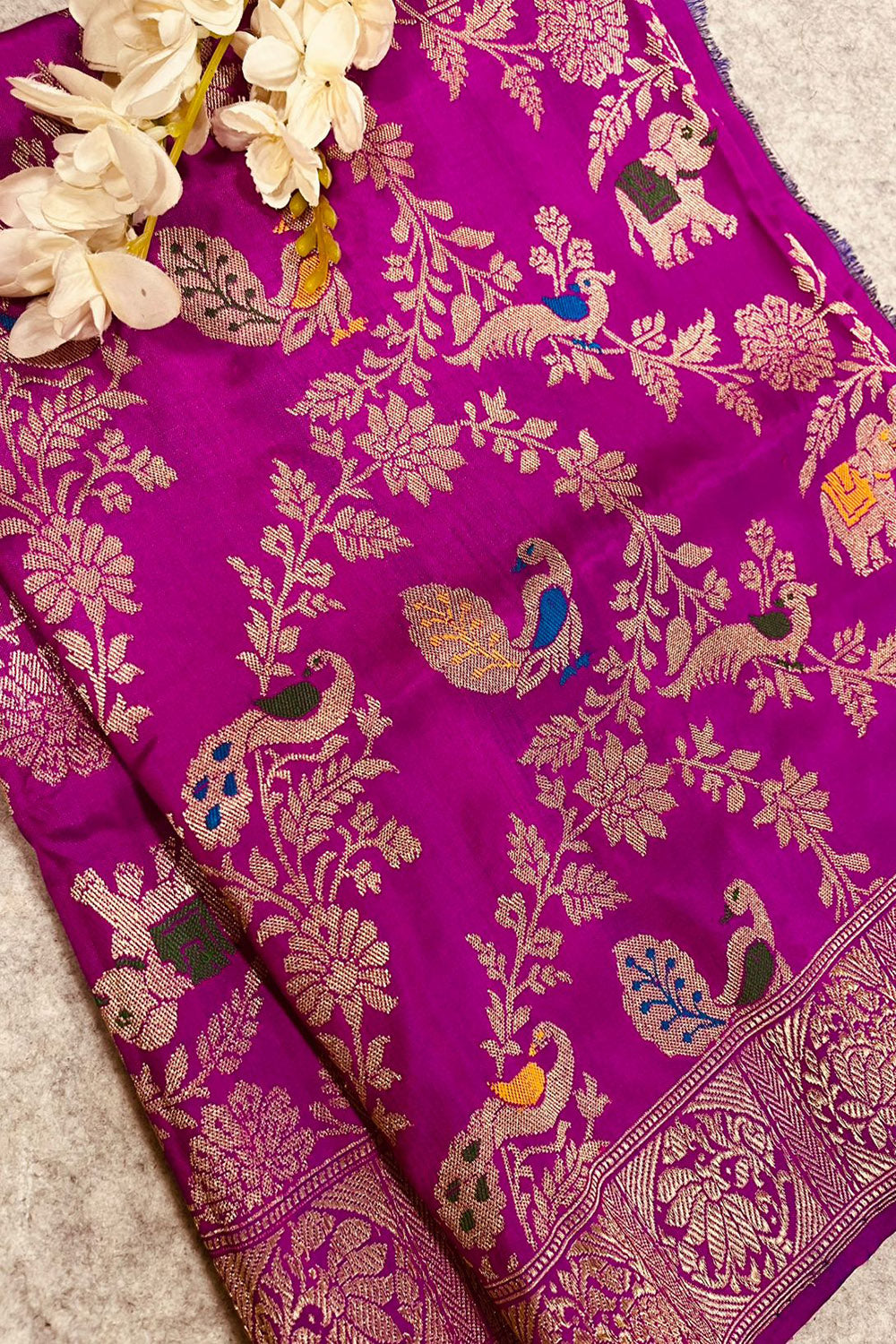 Pink Handloom Banarasi Pure Katan Silk Dupatta