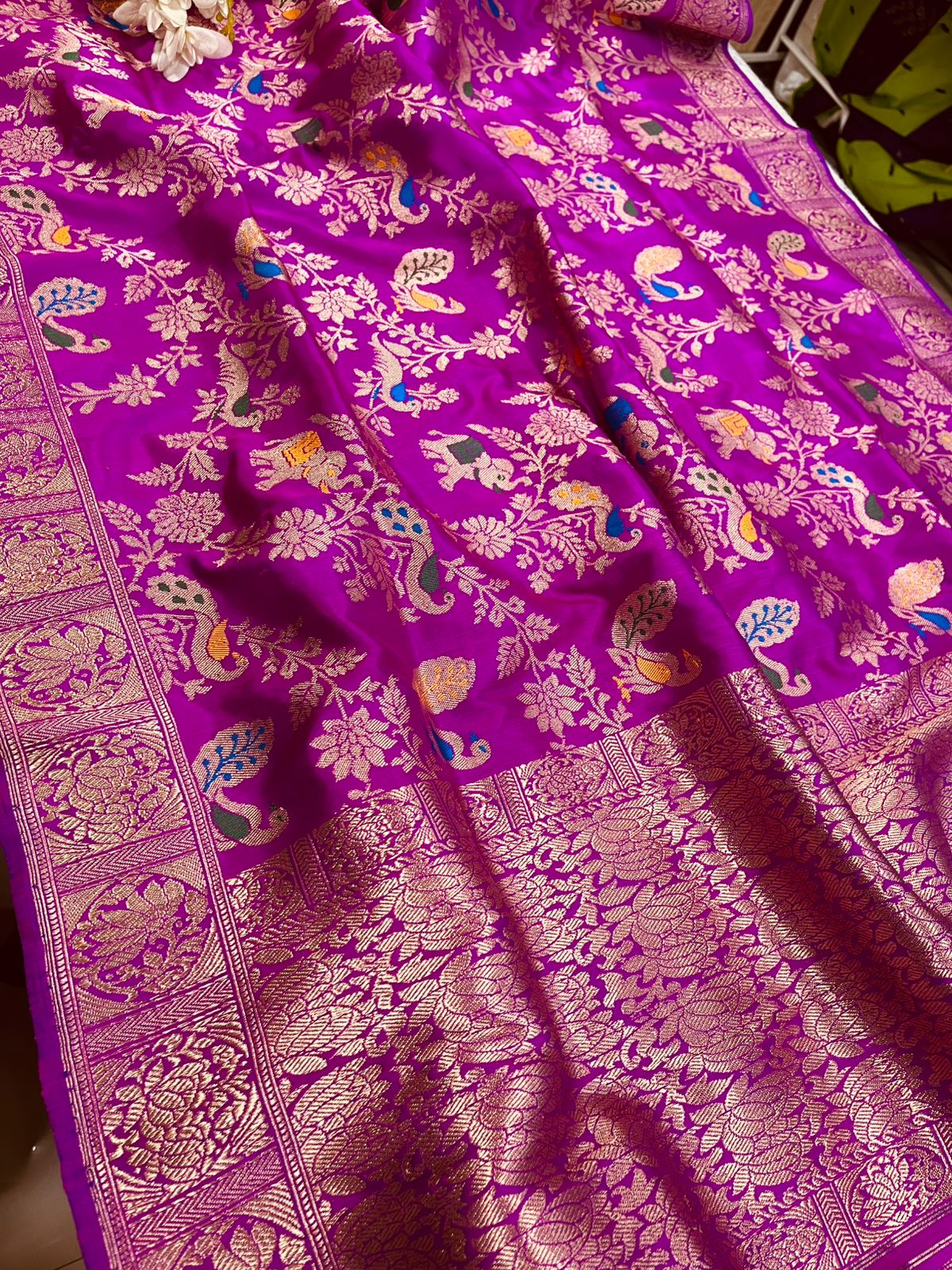 Pink Handloom Banarasi Pure Katan Silk Dupatta