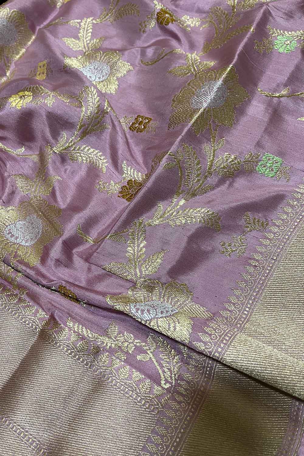 Exquisite Purple Handloom Banarasi Silk Sona Roopa Dupatta - Luxurion World- Crafted Heirlooms