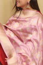 Exquisite Purple Handloom Banarasi Silk Sona Roopa Dupatta - Luxurion World- Crafted Heirlooms