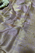 Pastel Handloom Banarasi Katan Silk Dupatta - Luxurion World- Crafted Heirlooms