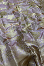 Pastel Handloom Banarasi Katan Silk Dupatta - Luxurion World- Crafted Heirlooms