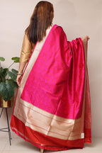 Pink Handloom Banarasi Pure Katan Silk Tanchui Dupatta - Luxurion World