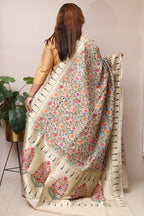 Dyeable Handloom Banarasi Pure Moonga Silk Flower Design Dupatta - Luxurion World