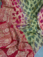Multicolor Banarasi Bandhani Pure Georgette Dupatta - Luxurion World